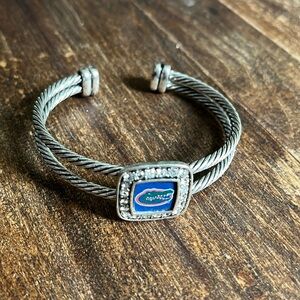 Silver UF Gator cuff bracelet